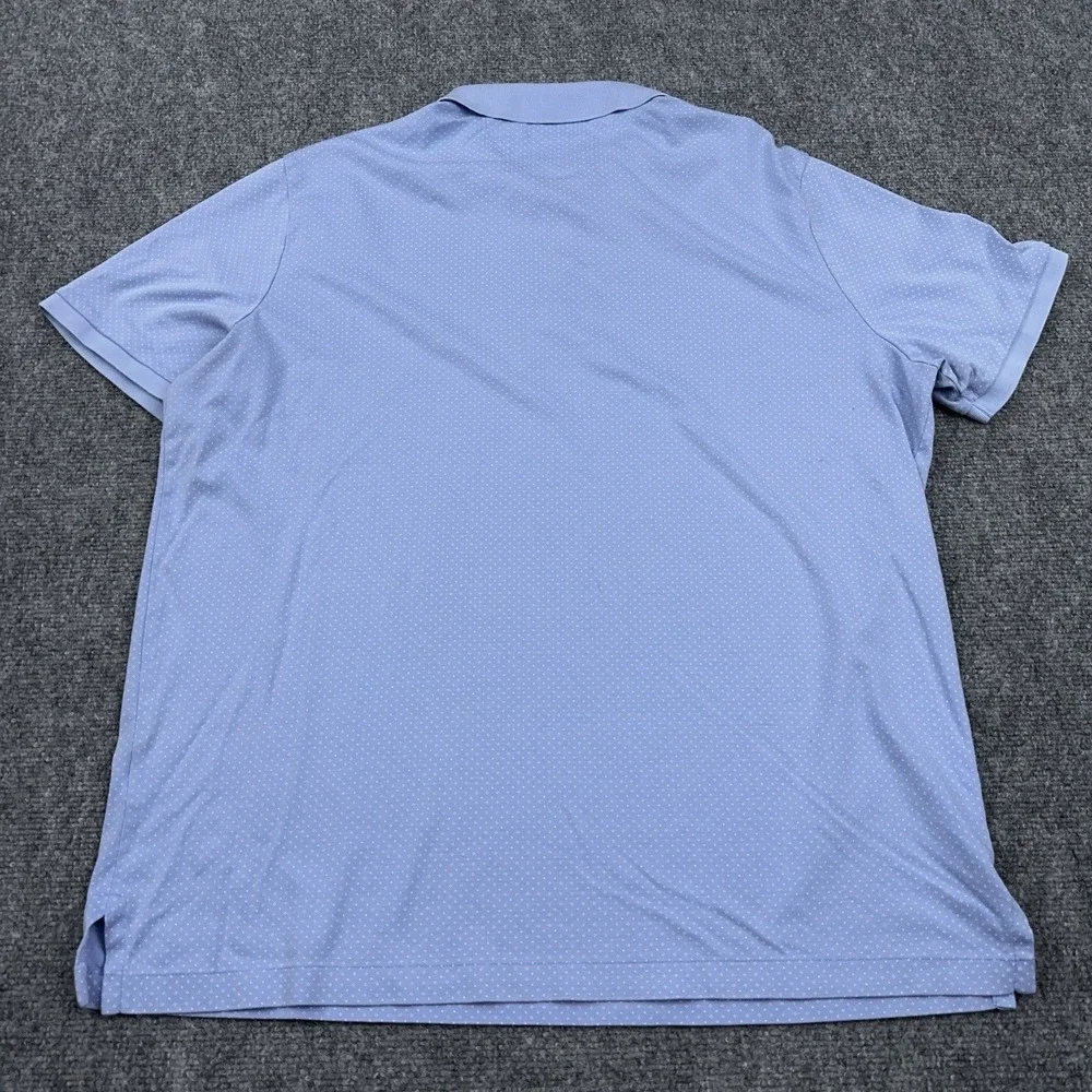Polo Ralph Lauren‎ Classic Fit Knit Polo Shirt XL Blue Mini Dot Geometric Golf